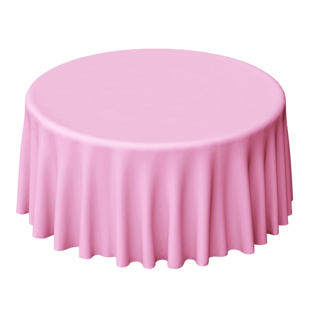 Pink Round Tablecloth - Classic Solid Pink Dining Table Cover 120 inches new